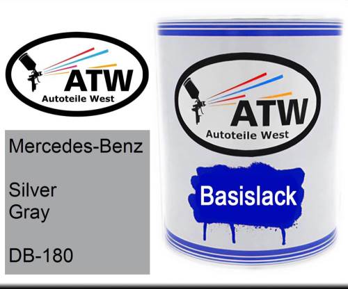 Mercedes-Benz, Silver Gray, DB-180: 1L Lackdose, von ATW Autoteile West.